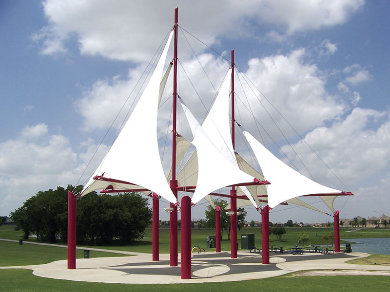 پارچه پلی‌استر روکش‌دار پی‌وی‌سی سازه غشایی استحکام بالا ۱۳۰۰ گرم بر متر مربع 1500D30X32